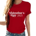thumbnail image 5 of Penkiiy Womens Valentine's Day Graphic Tees Short Sleeve Heart Printed Shirts Blouse Tops 2XL Red, 5 of 7