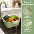 thumbnail image 4 of Foldable Hanging Sink Drain Basket, Space-Saving Kitchen Colander with Quick-Drain Design, Versatile Sink Strainer Basket for Fruits, Vegetables, Utensils & Dish Drying(Green), 4 of 5