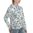 thumbnail image 6 of Lsque Vintage Blue Floral Pattern Casual Women's Hoodie,Hooded Sweatshirt with Kangaroo Pocket,Pullover Hoodie with Eye-catching Drawstrings-Small, 6 of 7