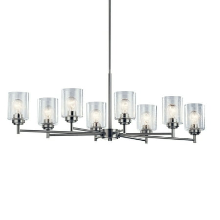 Seeded Glass - Kichler Lighting Winslow - Three Light Medium Chandelier, Brushed Nickel Finish with Clear Seeded Glass