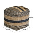 thumbnail image 3 of GDF Studio Lola Boho Handcrafted Fabric Cube Pouf, Natural and Black, 3 of 10