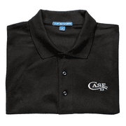 CASE XX Knives Black Cotton White Stitch Logo X-Large Polo Shirt