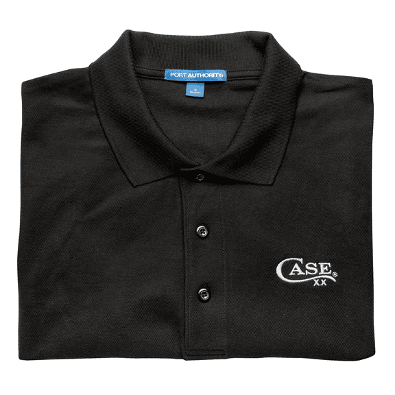 CASE XX Knives Black Cotton White Stitch Logo X-Large Polo Shirt