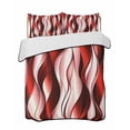 thumbnail image 2 of Quilts Twin Size, Red Striped Ombre Soft Comforter Bedding Set for Bed, Modern Red Moire Geometric Lightweight Quilted Bedspread with Pillow Cover(2 Pieces) for All Season, 68x86 Inch, 2 of 6