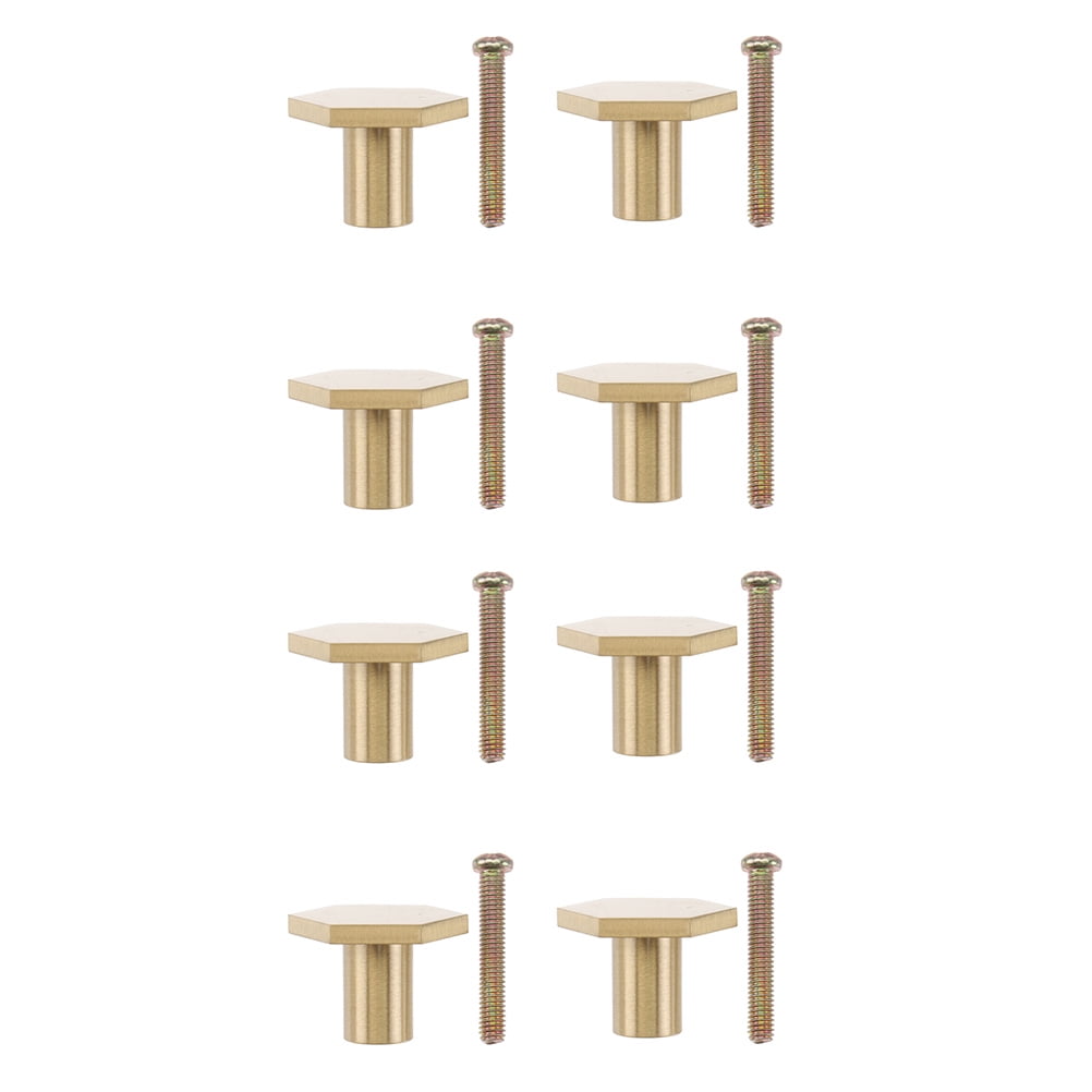8pcs Hexagon Drawer Knob Cabinet Knob Gold Knobs with Screws
