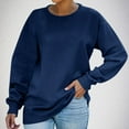 thumbnail image 3 of yillto Women Sweatshirts Crewneck Causal Pullover Long Sleeve Solid Color Overdsized Sweatshirt Tops, 3 of 7