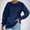 Dark Blue, variant on Plus Size Tops for Women,Womens Tops under $5,Women's Loose T-shirt Long Sleeves Blouse Round Neck Casual Tops Sweatshirt White L