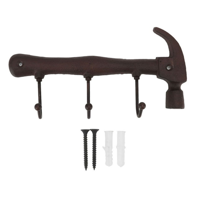 Gancho de estilo industrial, innovador, decorativo para pared, ganchos de hierro fundido, colgador de ropa, colgante para Bar, entrada, forma de martillo, 25,5x13x5cm