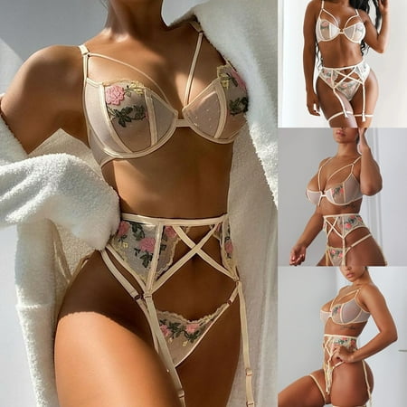 

Lingerie Women for Ladies Lingerie Uniform Temptation Three-Point Garter Belt Lingerie White