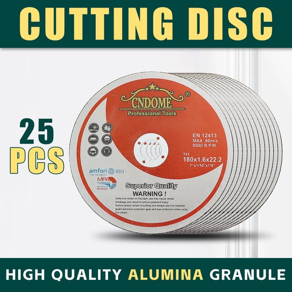 findmall 25 Pack 7"x1/16"x7/8" Cut-off Wheel - Metal & Stainless Steel Cutting Discs
