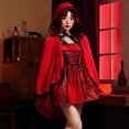 thumbnail image 5 of IROINNID Halloween Costumes For Women A-Line Dress Reduced Gothic Cosplay Costume Mini Dress,Red, 5 of 6