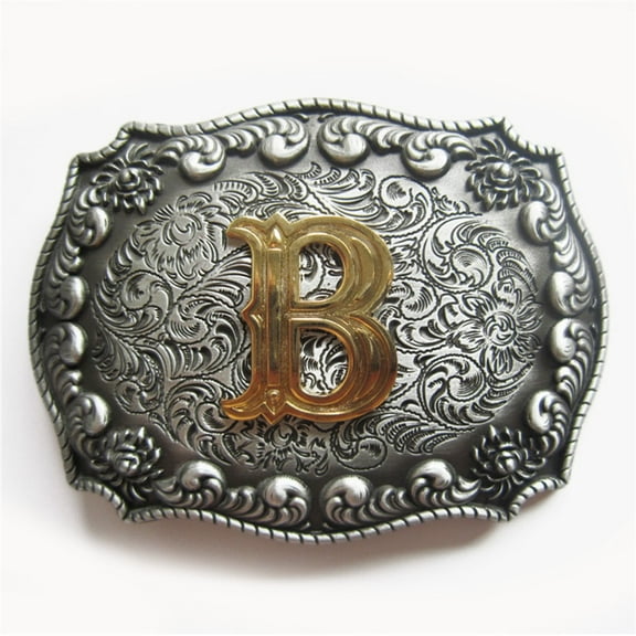 Vintage Style Initial Letter B Cowboy Cowgirl Western Belt Buckle