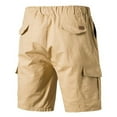 thumbnail image 4 of Mens Casual Drawstring Cargo Shorts Classic Relaxed Fit Elastic Waist Work Shorts with Multi-Pocket, 4 of 9