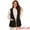Black, variant on DARING DIVA Women's Shawl Collar Open Front Work Office Suit Vest Jacket XS Khaki