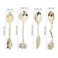 thumbnail image 4 of Juego de Cucharas de café vintage 4 piezas Ecomeon Cucharadita de helado de metal tallado oro, 4 of 4