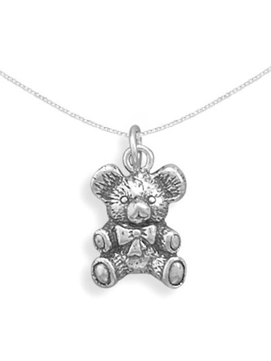 Sterling Silver Roaring Grizzly Bear Pendant Necklace | Takar Jewelry