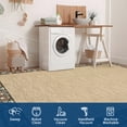 thumbnail image 3 of Hasoo 6' x 9' Area Rug for Living Room Washable Modern Simulated Woven Texture Floral Bordered Non Shedding Neutral Indoor Decor Carpet, Brown, 3 of 5