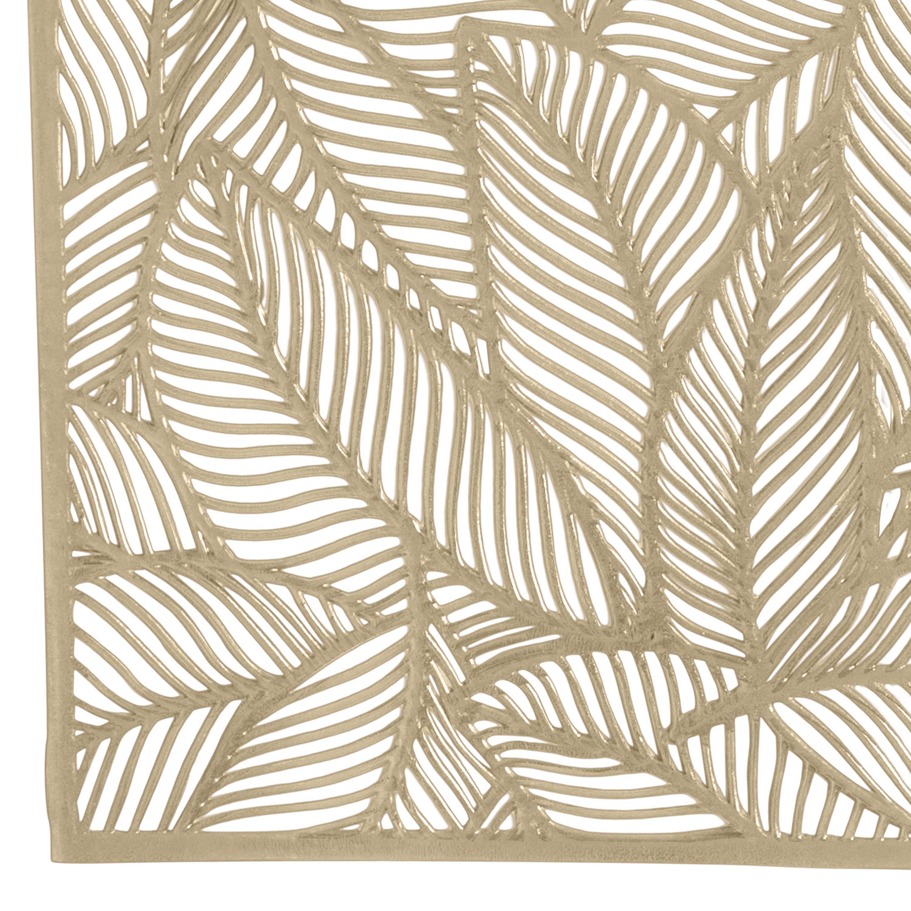 Home Details Set of Four Pear Leaf Laser Cut Table Place Mat, Gold