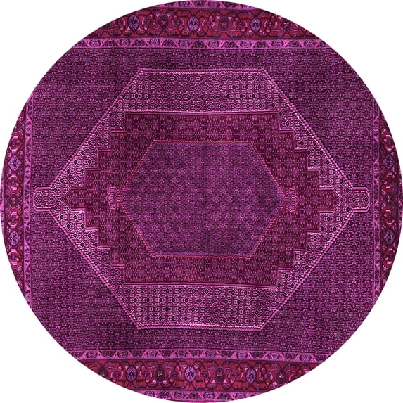 Ahgly Company Indoor Round Persian Pink Traditional Area Rugs, 7' Round