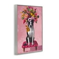 thumbnail image 3 of Stupell Industries Bulldog & Pink Bouquet Animals Painting Gray Framed Art Print Wall Art, 20 x 30, 3 of 8