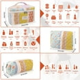 thumbnail image 2 of Soda Candy Makeup Bag Large Quilted Cosmetic Bag Floral Make up Bag for Women Cute Cotton Makeup Bag Set Travel Toiletry Organizer Bag, Flower Stitching, 2 of 7