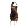 thumbnail image 3 of Vestido con borlas y cuello halter Vestido sin mangas ajustado y rasgado para mujer Ropa de calle Kuymtek Marrón T M para Mujer, 3 of 9