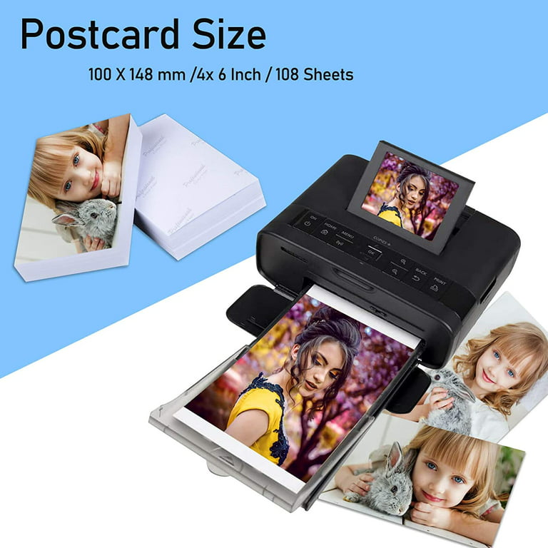  Canon KP-108IN 3 Color Ink Cassette and 216 Sheets 4 x 6 Paper  Glossy For SELPHY CP1300, CP1200, CP910, CP900, CP760, CP770, CP780 CP800  Wireless Compact Photo Printer (2-Pack) : Office Products