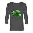 thumbnail image 6 of felwors St Patty's Day Shirt Women 2025 Casual Plus Size 3/4 Sleeve Irish Clover Shirts Funny Saint Patrick's Tunic Tops (Dark Gray, XL), 6 of 7