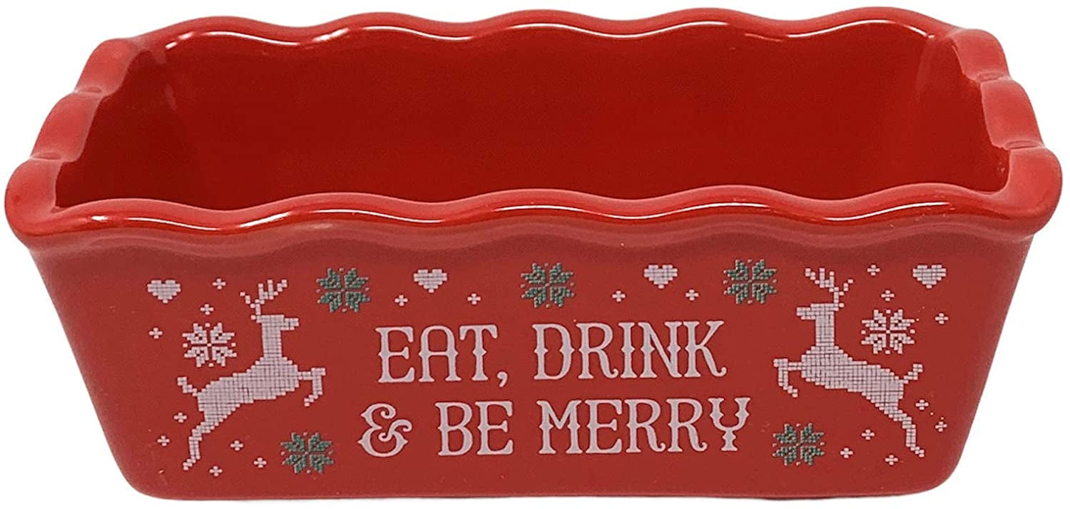 Greenbrier Christmas Holiday Ceramic Mini Loaf Pans, Nonstick Bread Pans  Cakes Kitchen Decor Set of 3 for Homemade Gifts - Yahoo Shopping