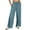 Blue, variant on XFLWAM Women's Casual Linen Pants Drawstring High Waisted Wide Leg Palazzo Pant Casual Loose Flowy Trousers with Pockets Army Green L