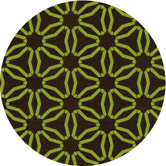 Ahgly Company Indoor Square Patterned Dark Yellow Green Area Rugs, 3' Square
