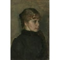thumbnail image 2 of Christian Krohg 11x14 Black Ornate Wood Framed Double Matted Museum Art Print Titled: Young Lady (1890), 2 of 5