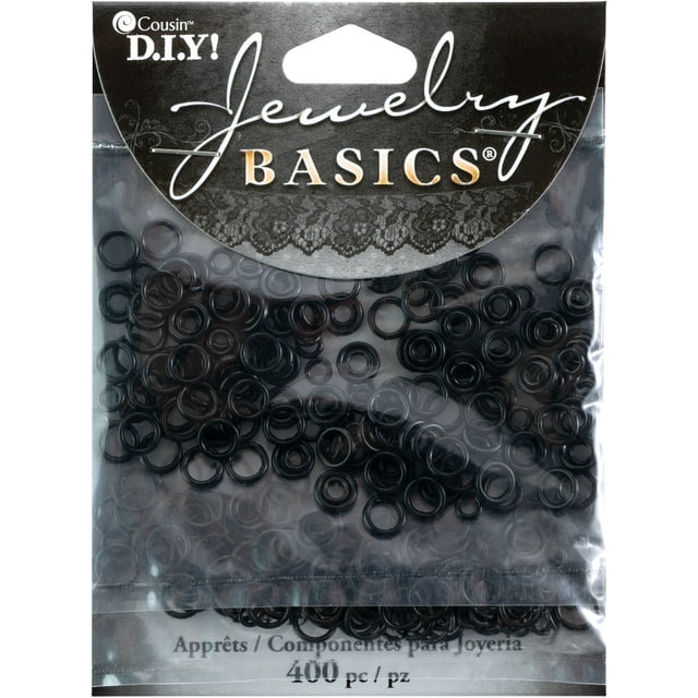 Cousindiy Jewelry Basics Metal Findings 400/Pkg-Black Jump Rings 4Mm To 6Mm