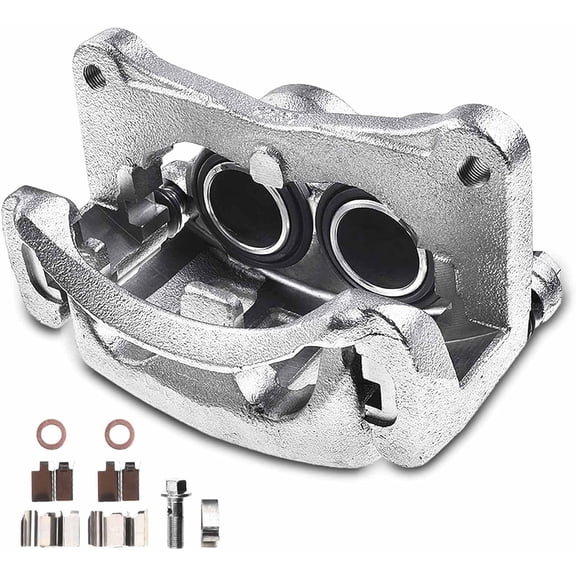 A-Premium Disc Brake Caliper Assembly with Bracket Compatible with Select Mitsubishi Models - Montero 2001-2006, V6 3.5L, V6 3.8L - Front Right Passenger Side