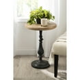 thumbnail image 2 of Kate and Laurel Wixley Round Wood and Metal Side Table, 18 x 25, Hazelnut Brown and Black, Farmhouse Circle Pedestal End Table with Turned Base and Mixed Materials Design, 2 of 9