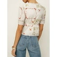 thumbnail image 4 of SUNSIOM Blouses Mode à Manches Courtes avec Imprimé Floral et Lacets pour Femmes, Tops d'Été Mode Urbaine, 4 of 7