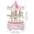 thumbnail image 2 of Niceauty Pink Carousel Music Box Decorative Music Box Home Decoration Made of Plastic Size 4.5x6.5 Inches, 2 of 5