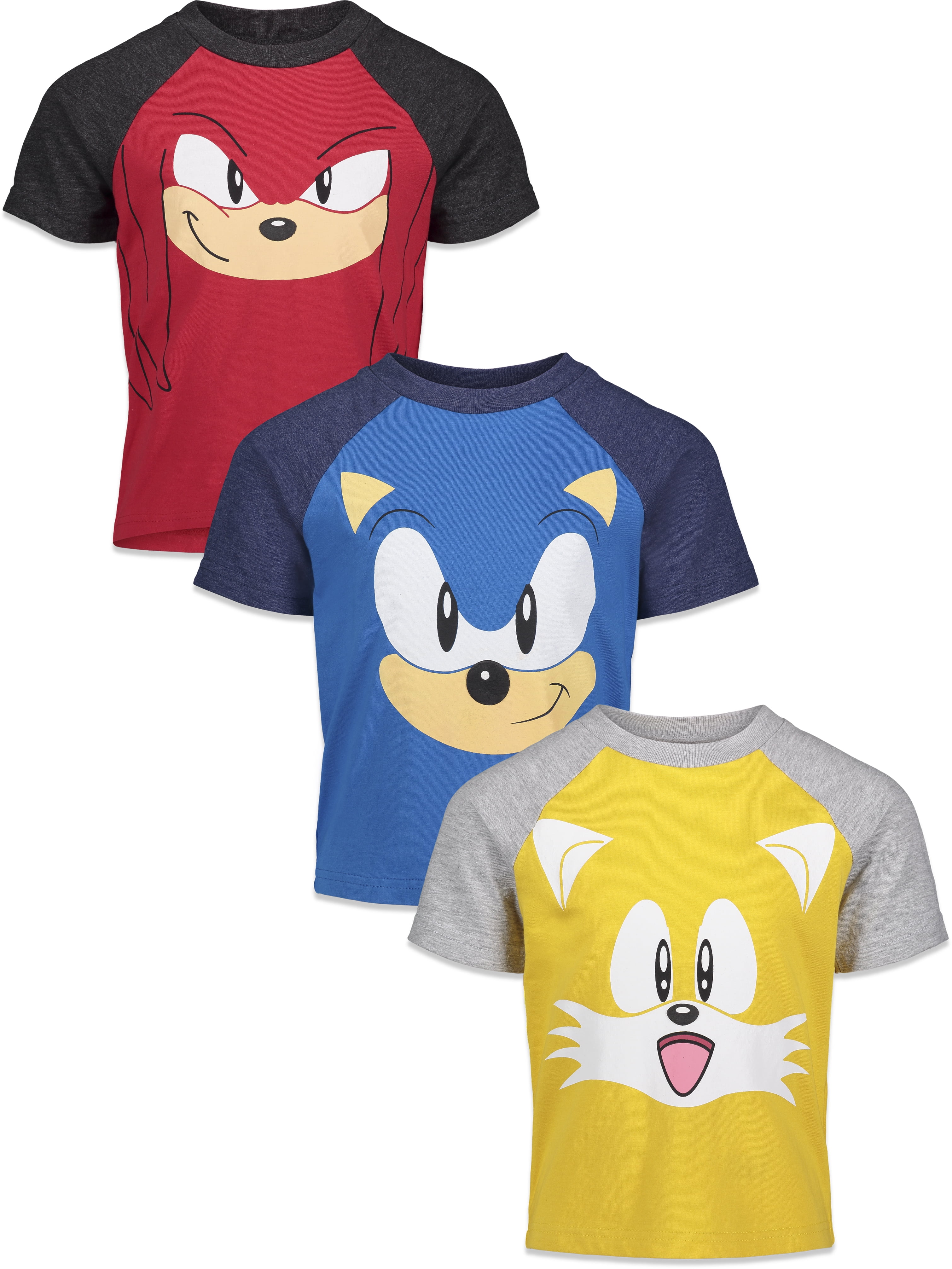 SEGA SEGA Sonic The Hedgehog Knuckles Tails Toddler Boys 3 Pack T