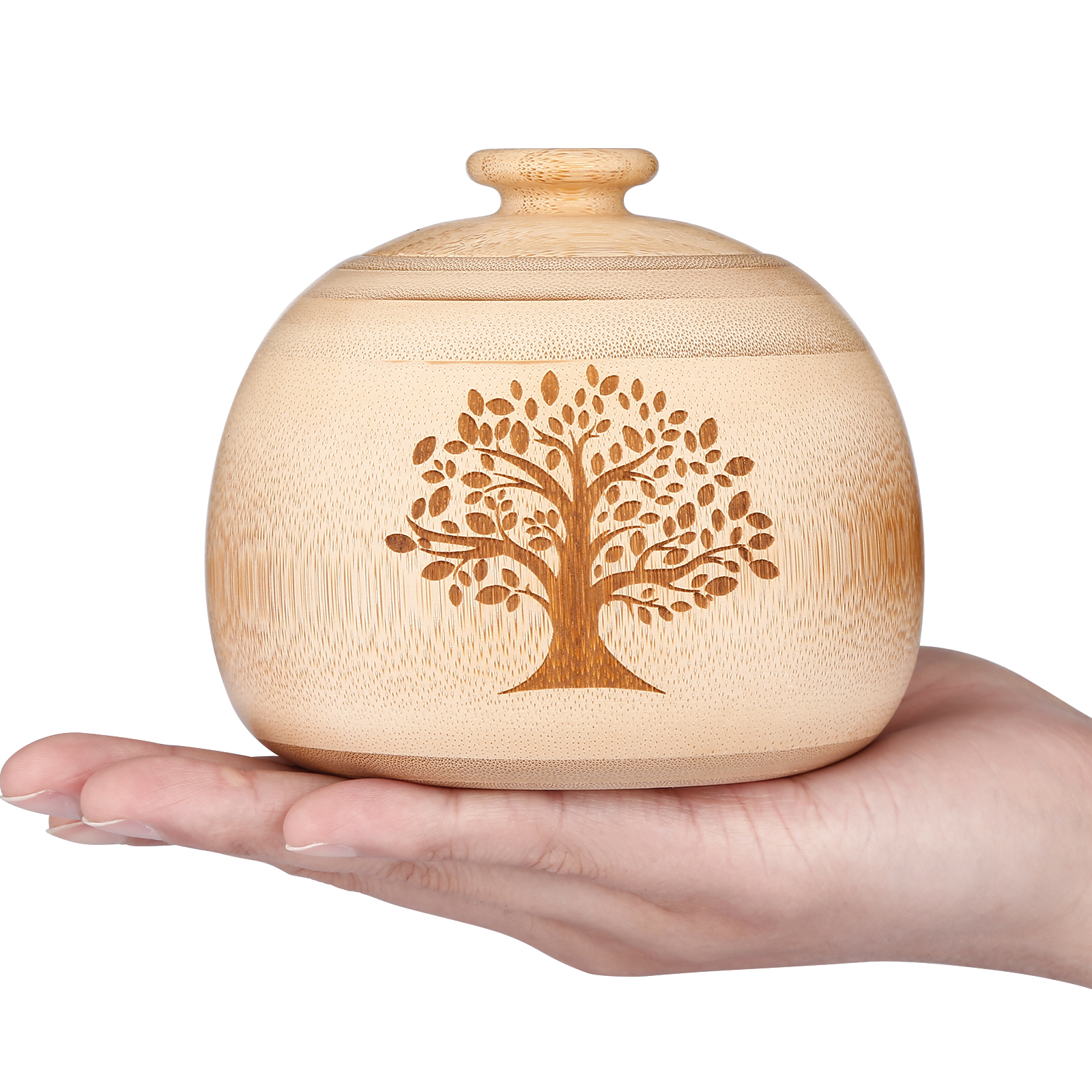Small Keepsake Urn for Human Ashes Partial Remains,Bamboo Decorative