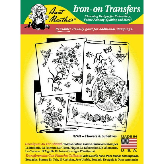 Aunt Martha's #3763 Flowers & Butterflies