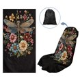 thumbnail image 5 of Uorisanigo Floral Dragonfly Car Seat Cover for Post Gym Workout Universal Front Seat Cover Absorb Sweat Athletic Running Towel Seat Universal Fit High Back Seat Covers for Cars, 5 of 8