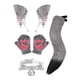thumbnail image 4 of Conjunto de guantes, collar y orejas de zorro para fiestas temáticas de mascarada y cumpleaños. Gris, 4 of 9