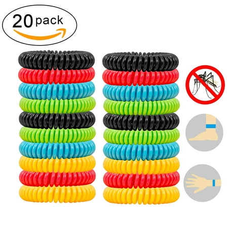 Natural Mosquito Repellent Bracelets 20 pack Waterproof Bug Insect Protection up to 300 Hours No Deet Pest Control for Kids