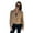 Khaki L, variant on Fall Winter Women Jacket English Style Loose Double Button Clousure Solid Color Thick Long Sleeves Turn-down Collar Commuting Outdoor Coat
