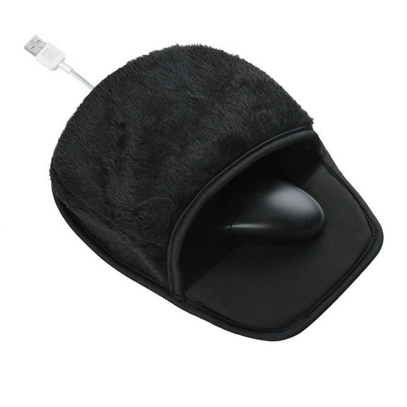 Heated Mouse Pad with Hand Warmer, Large USB Powered Plush Desk Pad with 3 Heat Settings & Removable Warming Pillow for Office, Home, Computer, Laptop Use