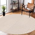 thumbnail image 5 of Teppich Homes Soft Cream Geometric Wool Round Rug 9x9 - Tufted Area Carpet for Hallway And Living Room, 5 of 6