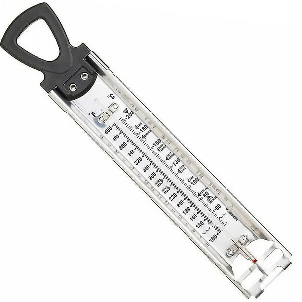 Termómetro de azúcar hecho en casa para cocinar dulces o mermeladas, freír y uso general en la cocina, acero inoxidable, 30,5 cm