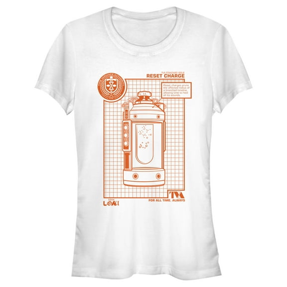 Junior's Marvel Loki Reset Charge Graphic Tee White Small