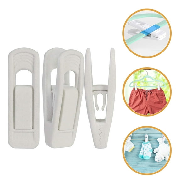 FRCOLOR 10Pcs Hanger Clips Anti Slip Space Saving Clips for Pants and Skirts Thin Velvet Hangers Clips for Organized Wardrobe