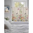 thumbnail image 3 of Wildflowers 2 Panel Kitchen Curtains for Windows, Spring Vintage Tulip Butterfly Floral Leaf Bathroom Privacy Curtain, Home Décor Window Treatment for Bedroom/Living Room 55"x45", 3 of 6